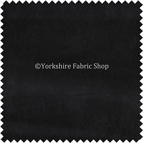 Redbrick Mill Fabrics Plain Soft Matt Velvet Chenille Furnishing Upholstery Quality Fabric Black Ideal for Interior Furnishing Projects Like Curtain and Sofas Chairs