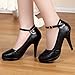 getmorebeauty Women's Vintage Retro Black and White Ankle Strappy Buckle Dress High Heels