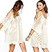 UPLOTER Vintage Embroidered Floral Lace Crochet Mini Dress