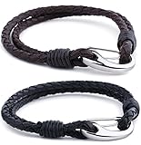 Jstyle Jewelry Braided Leather Bracelets for Men Rope Bracelets, 8-8.5 Inch