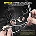 TOREGE Polarized Sports Sunglasses for Men Women for Cycling Running Fishing Golf TR90 Unbreakable Frame TR010-1 (Grey&Black Tips&Grey Lens)