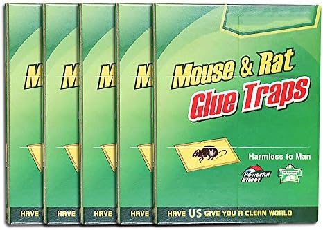 Bosumon Bulk Packed Mouse Insect and Snake Glue Boards, 21.5" Length x 10" Width x 1" Height, 5 Pcs
