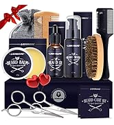 Lionmane Beard Care Kit for Men, Father's Day Gifts, Beard Mustache Grooming Kit - Beard Balm, Be...