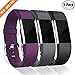 GEAK Bands for Fitbit Charge 2, Adjustable Classic Wristbands for Fitbit Charge 2, Small Black Gray Purple