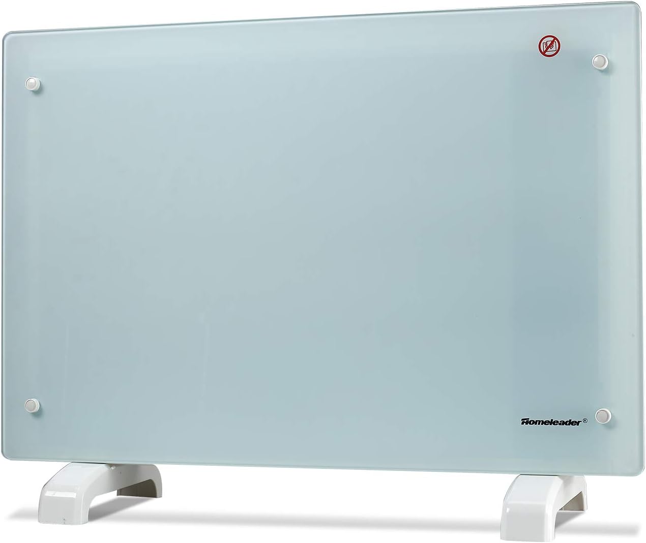 Homeleader Glass Panel Heater, Ultra-Quiet Room Space Heater, Convection Heater with 1500W/700W Two Heating Settings, GHB-15A (New)