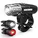 Bike Light Set Hoicmoic Bicycle Headlight USB Rechargeable Powerful 300 Lumens IP65 with 2 Tail Light in White and Red Light for Kids Men Women Safety Raod Cycling