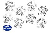 Set of 8 Paw Print Clear Rhinestone Iron On 2