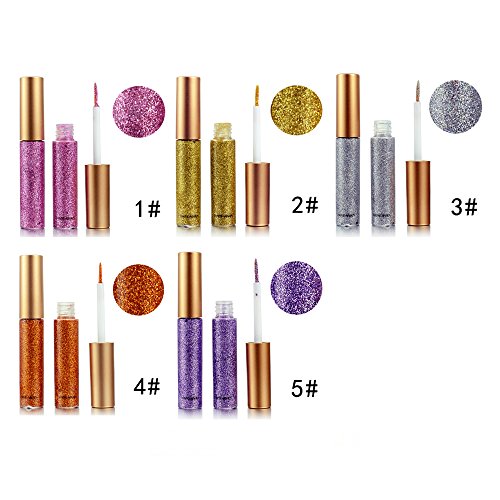 Coosa Glitter Liquid Eyeliner 5PCS Long Lasting Waterproof Sparkling Eyeliner Eye Shadow Pen – 5PCS-1