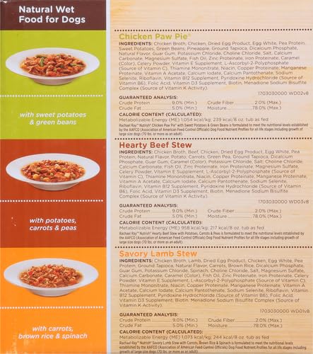 NUTRISH RACHAEL RAY PREMIUM NATURAL WET DOG FOOD, SAVORY FAVORITES VARIETY PACK, 8 OUNCE TUB (PACK OF 6)