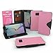 Cellto Galaxy S6 Edge Premium Wallet Case with HD Screen Protector [Reversible Magnetic Closure] Diary Cover w/ Card Slots Top Quality & Stand in Multiple Angles + Life Time Warranty - Baby Pink / Black