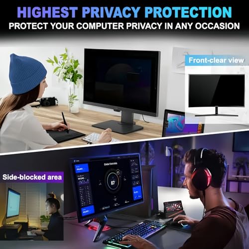 Ssumght 27 Inch Privacy Screen for Monitor Computer Screen Privacy Filter for 16:9 Widescreen Monitor Desktop PC Anti-Glare Protector and Blue Light UV-Blocking,1 Pack