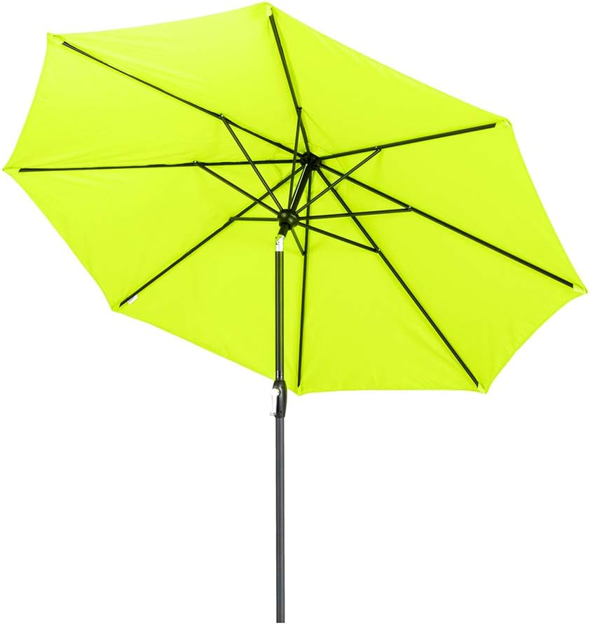 Amazon Com Tempera 9 Ft Patio Umbrella Outdoor Garden Table Umbrella With Push Button Tilt And Crank 8 Steel Ribs Apple Green Garden Outdoor