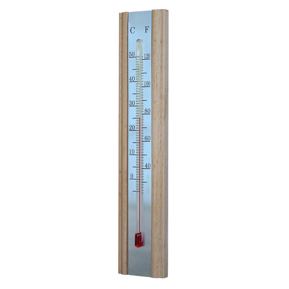 Faithfull THBEECH 200 mm Thermometer Wall Beech - Silver
