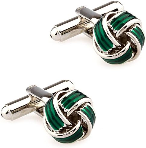 CIFIDET All in Green Epoxy Enamel Knots Cuff Links Fashion Men Shirt Cufflinks with Gift Box