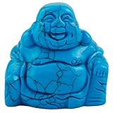 rockcloud Healing Crystal Gemstone Carved Laughing Happy Buddha Feng Shui Figurines Wealth and Good Luck 1.5