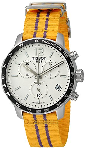 Tissot Men's 'Quickster' Swiss Quartz Stainless Steel and Nylon Watch, Color:Yellow (Model: T0954171703705)