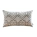 HWY 50 Grey Gray Decorative Lumbar Pillow Cover Rectangle 12x20 Inch (1 Piece), Embroidered Cotton Farmhouse Cushion Cover Pillow Case for Sofa Couch Living Room Bed, Minimalist Floral