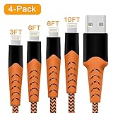 Haribol iphone Lightning Cable Apple MFi Certified, iPhone Charger 4Pack[ 3.3FT 6.6FT 10FT] Durable Tangle-Free Nylon Braided Charging Cable for iPhone X, 8 Plus, 8, 7 Plus, 7, 6 Plus, 6, 6S Plus, 6s