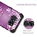 LONTECT Compatible Galaxy S7 Case Floral 3 in 1 Heavy Duty Hybrid Sturdy High Impact Shockproof Protective Cover Case for Samsung Galaxy S7, Black/Purple Flower