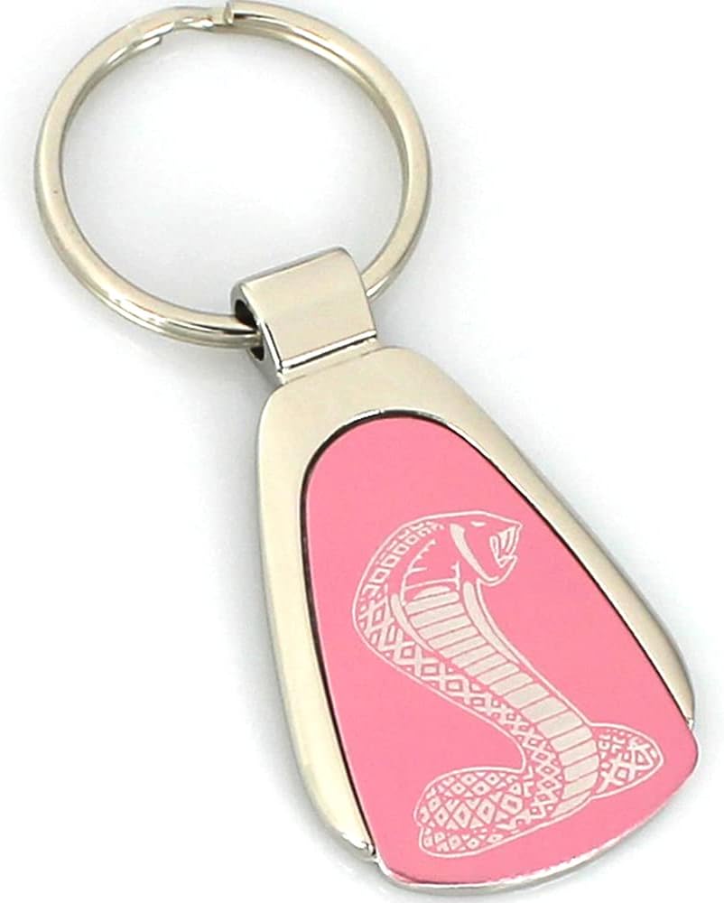 ford keychain amazon on Amazon Com Ford Cobra Pink Tear Drop Metal Key Ring Automotive