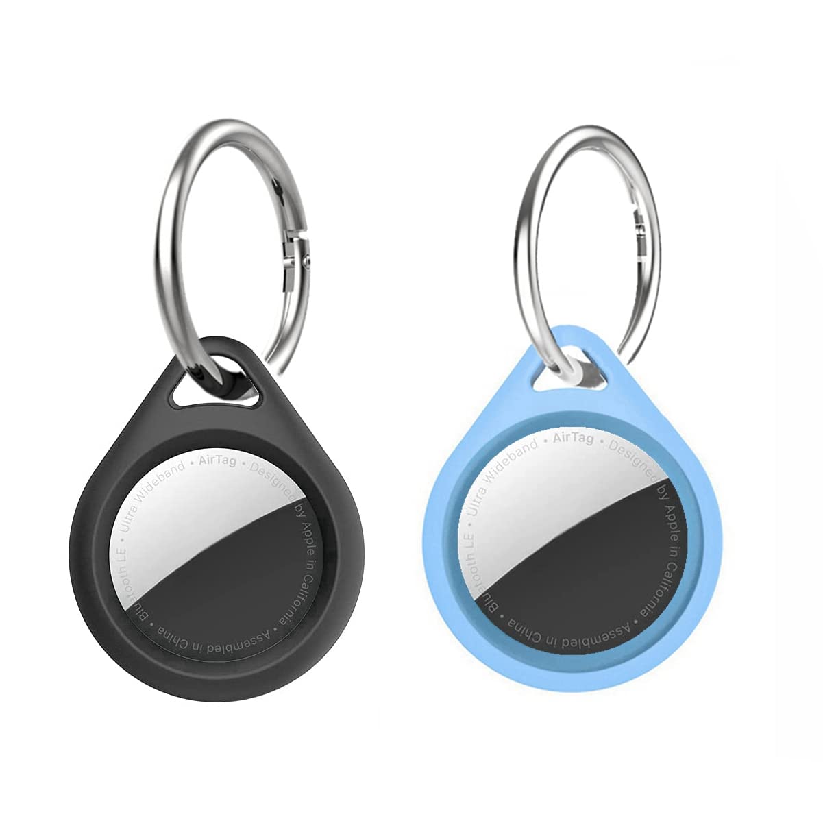 Zcooooool 2pcs Thickened Case Silicone Protector Cover Skin For Apple Airtags Washable Holder, keychain,keyring