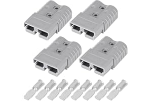 Uddick 120A Battery Quick Disconnect Connecteur, 600V Wire Harness Connector Plug for Cars, Trailers, Motors, and Electronics Maintenance (Grey, 4PC 4AWG)
