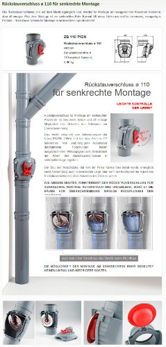 Rückstauverschluß Senkrecht 110 mm Abwasser Fall Rohr KG Klappe Rückstau Klappe – Bild 6