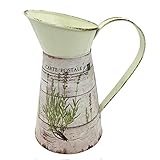 VANCORE Shabby Chic Pitcher Mini Metal Vase for Flowers