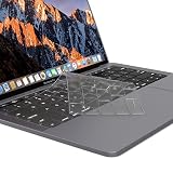 Kuzy - MacBook Pro Keyboard Cover with Touch Bar 13 and 15 inch Premium Ultra Thin TPU New 2019 2018 2017 2016 (Apple Model A2159 A1989 A1990 A1706 A1707) Skin Protector - Clear