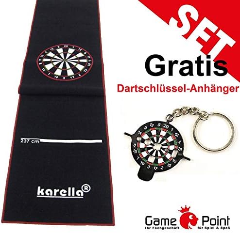 'Karella Dart Mat Premium Velour Padded Steel and Soft Tip Dartboard Darts Key Pendant "