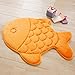 HAPLOVE Slow Rebound Memory Foam Children Bath Rug Fish Slip Resistant Coral Fleece Mat Doormat Carpet Children Home Christmas Birthday Gift 15 x 47 inch-(Orange)