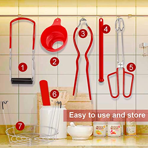 Canning Supplies Starter Kit, 304 Stainless Steel Canning Set Tools Rack, Canning Funnel, Jar