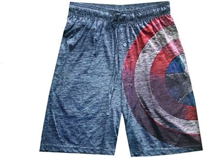 ROYAL WEAR Blue Charcoal Captain America Shield Marvel Civil War Marvel Officially Licensed Man Boxer Shorts (M)