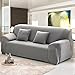 Scorpiuse Stretch Sofa Cover 1-Piece Polyester Spandex Fabric 3 Cushion Couch Slipcover Grey