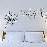 Wall Decal Vinyl Sticker Decals Art Decor Design Dandelion Music Note Nature Plants Botanic Grass Forest Bedroom Living Room Nursery (r640)
