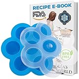Gia’s World Egg Bites Mold with Lid – Premium Accessories for Instant Pot, Baby Food Storage, Freezer Tray (blue)