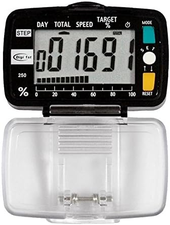 Digi 1st P-250 Step Pedometer with Goal Tracking &amp; Speed Tracker