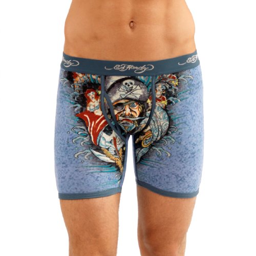 Ed Hardy Men's Pirates Unite Premium Boxer Brief - Teal