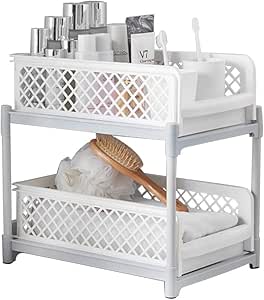 Estante organizador de cocina de 2 niveles para almacenamiento de