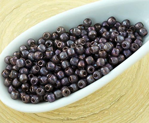 5g Crystal Metallic Iris Vega Purple Luster Round Druk Small Tiny Spacer Seed Czech Glass Beads 2mm