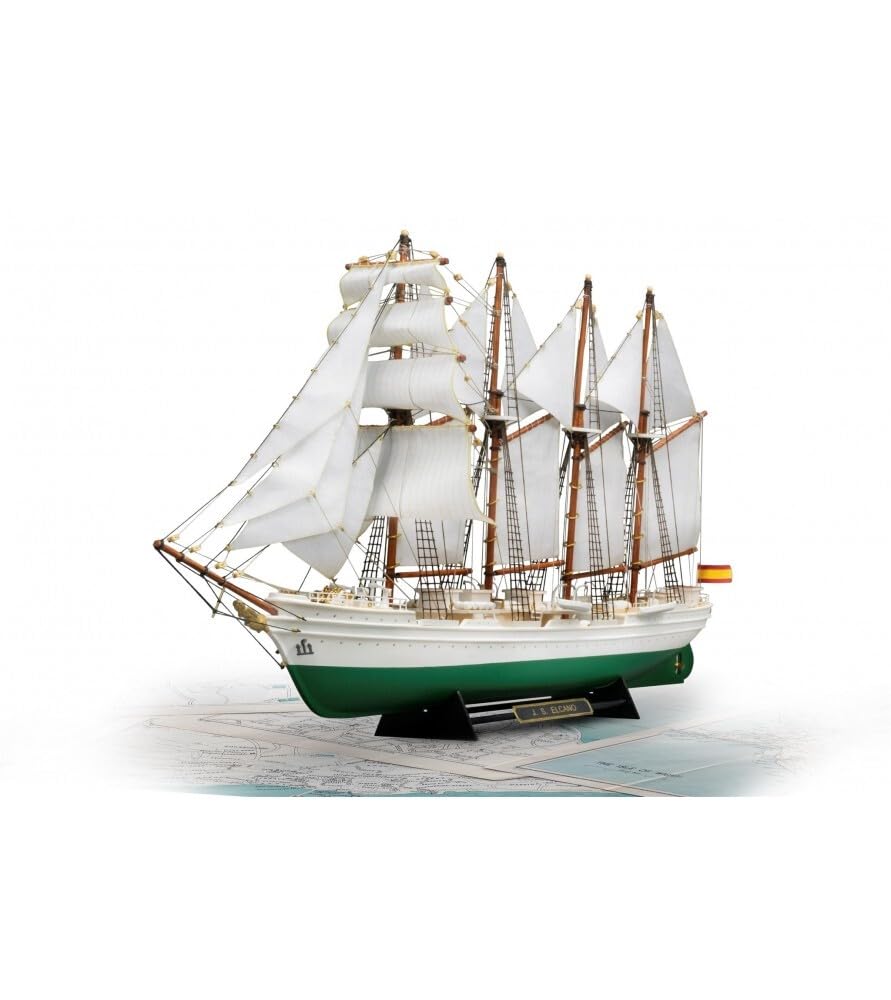 Artesania Latina – Wooden and Plastic Model Ship Kit - Spanish Training Ship, Juan Sebastian Elcano/Chilean Esmeralda - Model 22260, Scale 1:250 - Scale Models for Assembling - Beginner Level