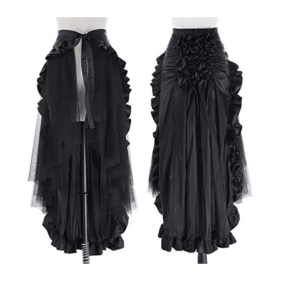 Steampunk-Victorian-Gothic-Womens-Costume-Show-Girl-Skirt-Prom-Party-S