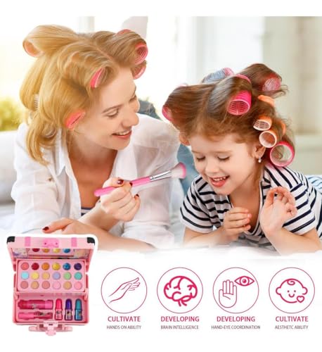 Conjunto De Maquiagem Infantil Lavável 32 Peças Com Estojo