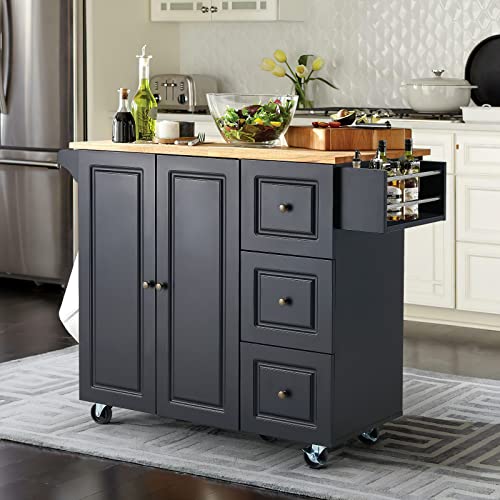 AVAWING Kitchen Island on Wheels, Rolling Kitchen Island Kitchen Cart