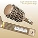 Round Hair Brush and Detangling Comb - Ionic Tech Boar Bristles Round Brush for Blow Drying Wide Tooth Comb for Wet or Dry Hair with Hair Clips Included