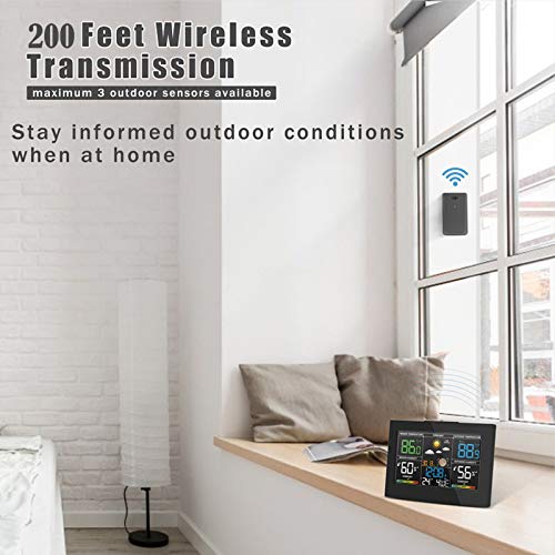 Geevon Weather Station Wireless Indoor Outdoor Thermometer, Color