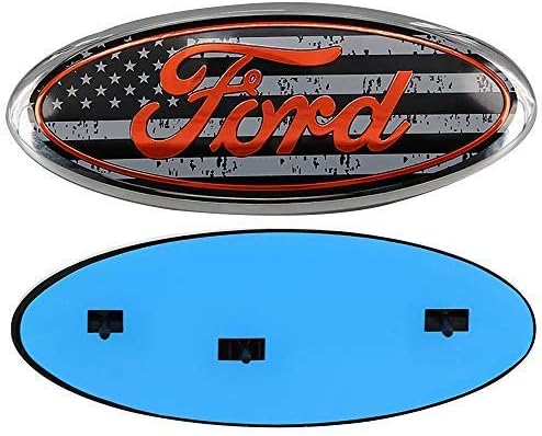 Ruanye F-9Q International Truck USA Flag Ford 2004-2014 F150 F250 F350 Edge Explorer Front Grille/Tailgate Emblem Oval Decal Badge Nameplate 9" X 3.5"