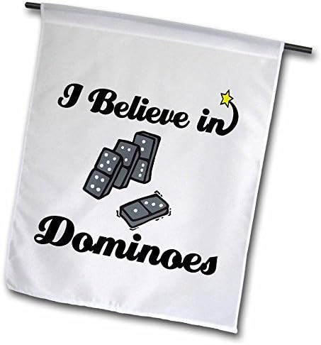 Modern I Believe In Dominoes Home Yard Garden Flag Indoor Outdoor Decor Double Sides Polyester Flag 12 x 18 Inches