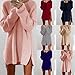 Xuan2Xuan3 Women Side Zipper Long Casual Loose Tunic Knit Pullover Sweater Dress Jumper Large Dark Blue