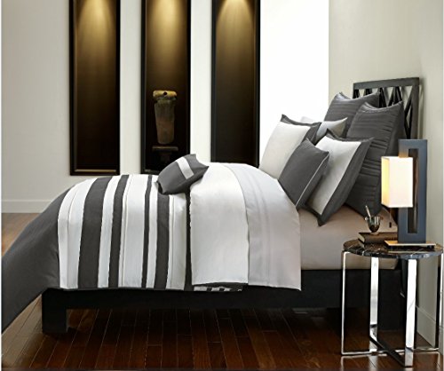 Brielle Stratosphere Comforter Set, Cal-King, Gray/White, California